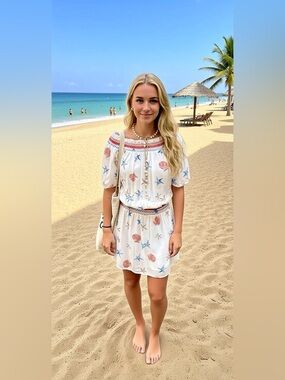 Jade sea shell beach dress